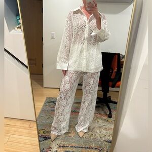 Commense White Lace Matching Set